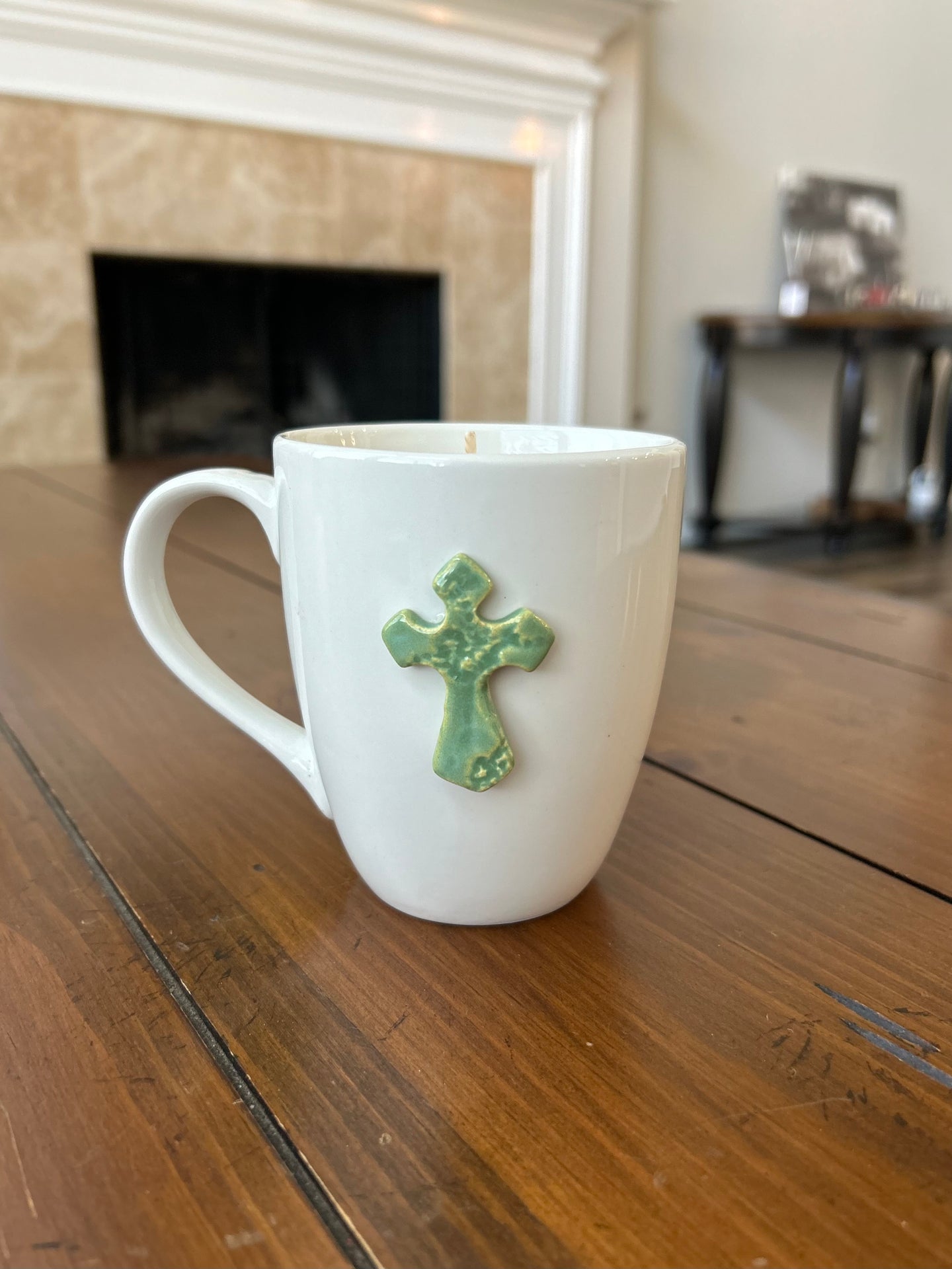 NEW!!  Small Cross Mug candle - 8 oz.